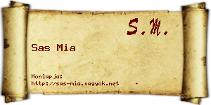 Sas Mia névjegykártya